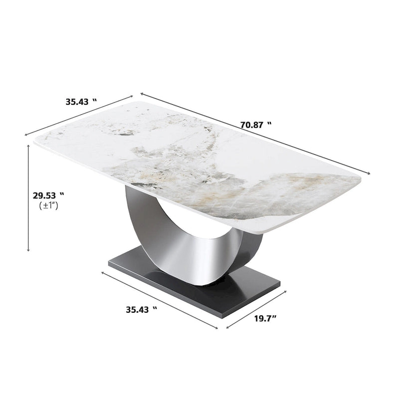 71 Modern Rectangular Sintered Stone Dining Table