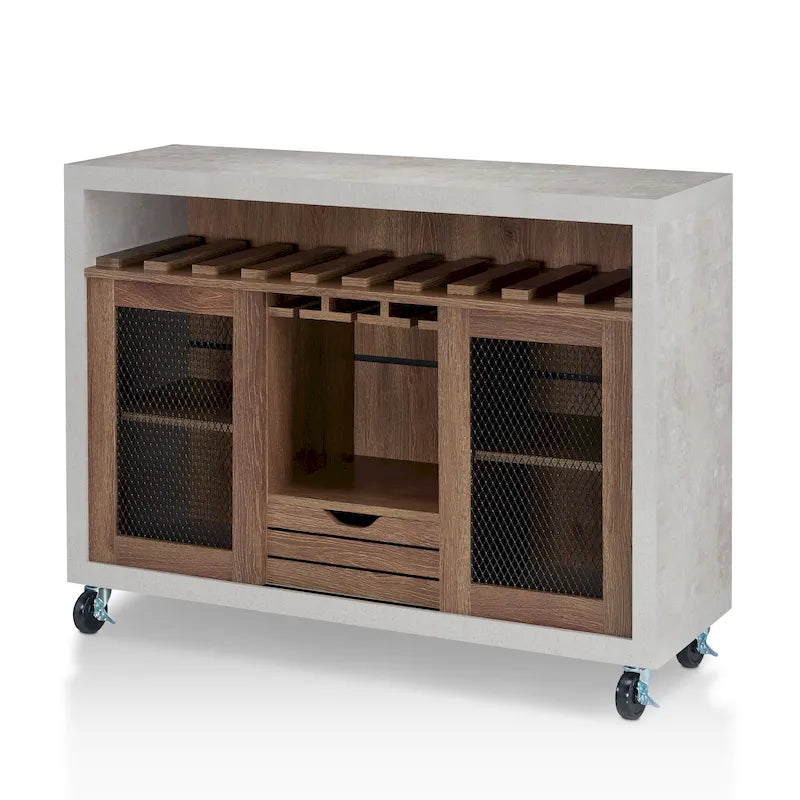 Furniture of America Sene Contemporary 4-shelf Rolling Buffet