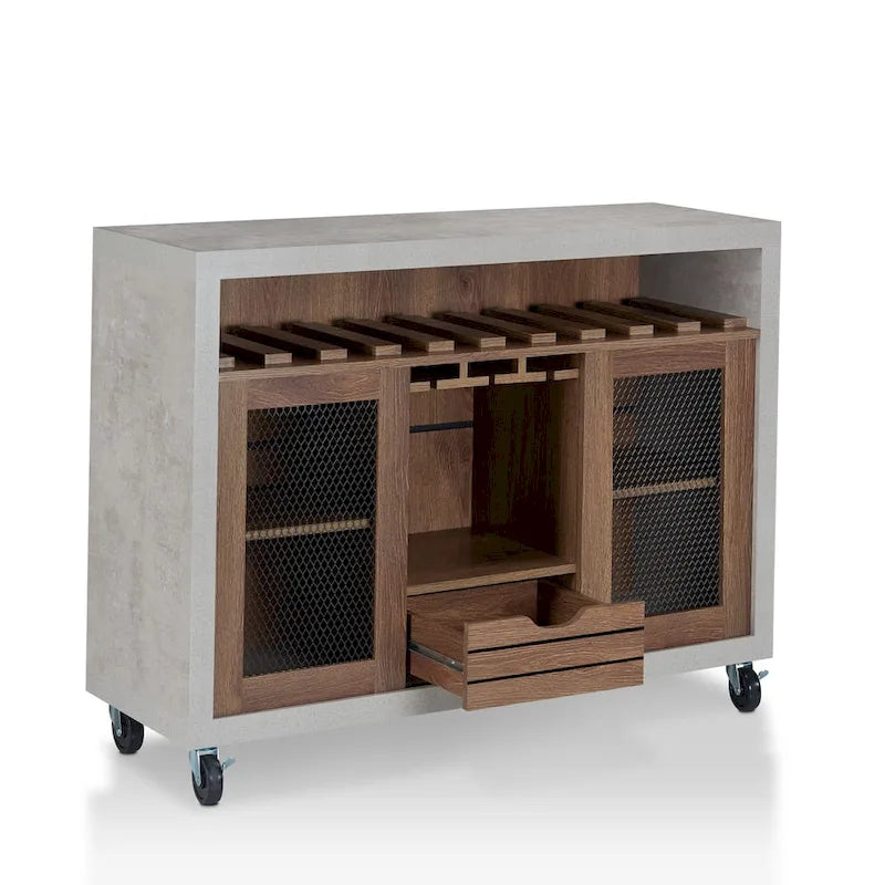 Furniture of America Sene Contemporary 4-shelf Rolling Buffet