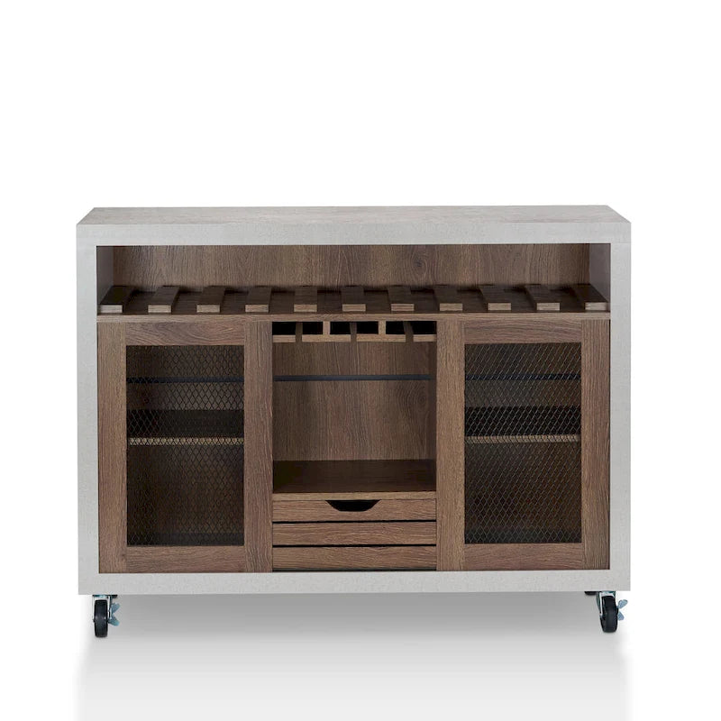 Furniture of America Sene Contemporary 4-shelf Rolling Buffet