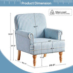 Upholstered Accent Sofa Linen Club Chair with Legs for Living Room