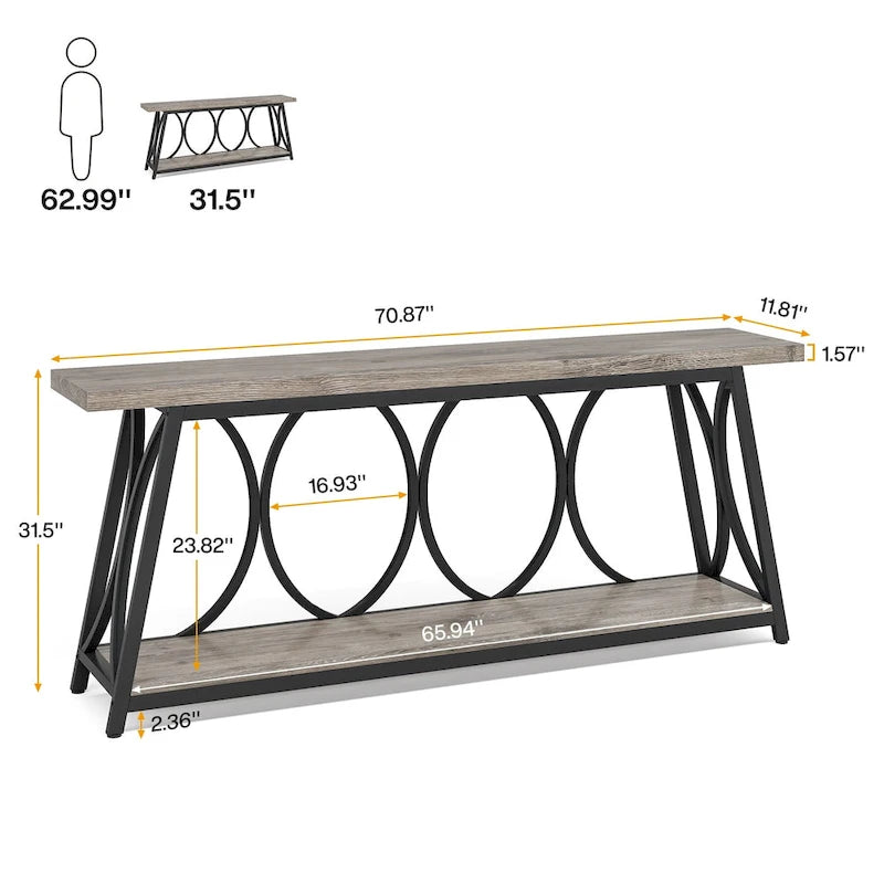 70.9 inch Extra Long Console Table Sofa Accent Table for Living Room