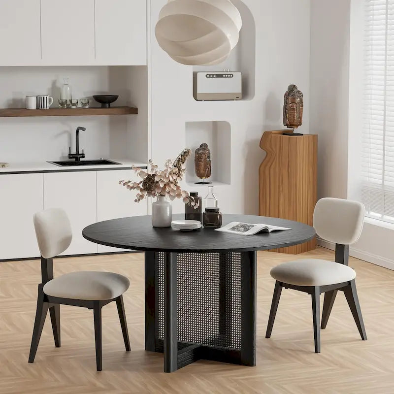 Solid Wood 52 Round Dining Table for 6 People Nordic style - 52*30