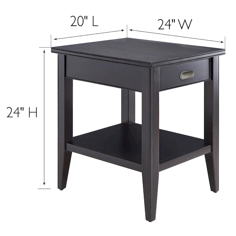 Leick Home Laurent Recliner Wedge Table with Shelf