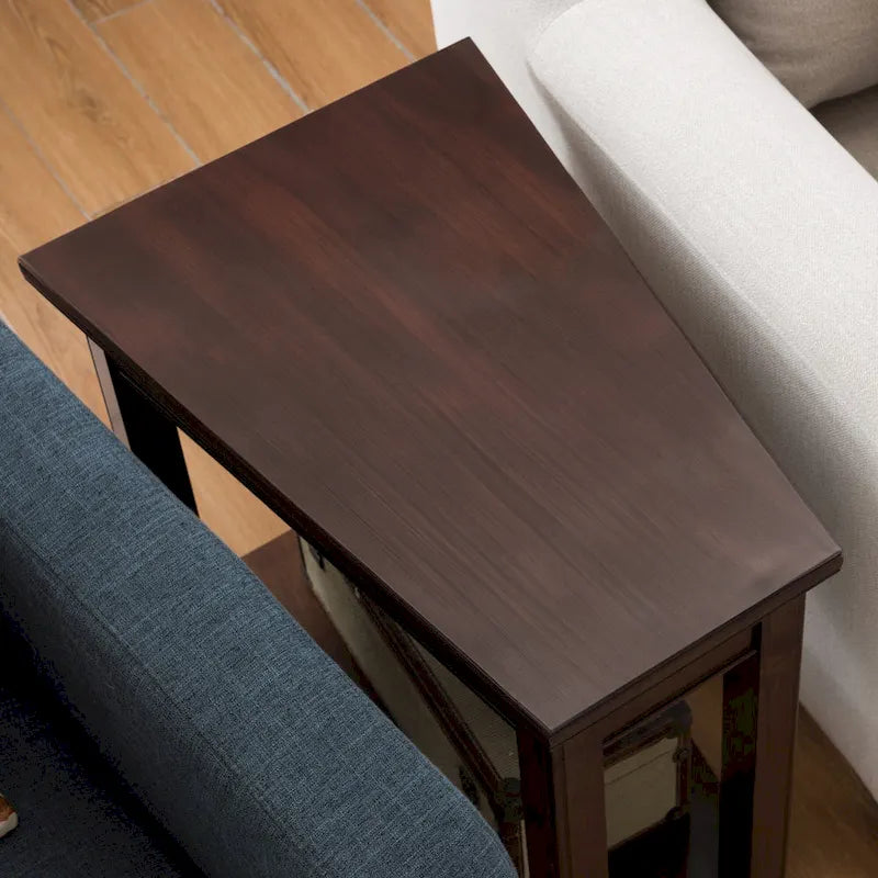 Leick Home Laurent Recliner Wedge Table with Shelf