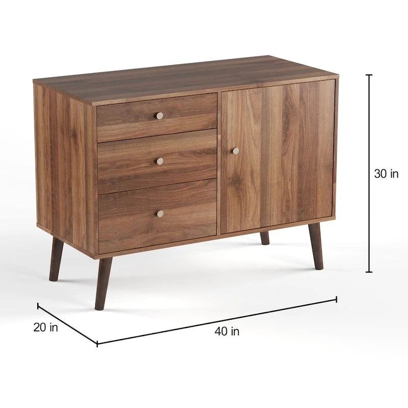 Carson Carrington Horsens 3-Drawer Mid-Century Modern Buffet/Sideboard
