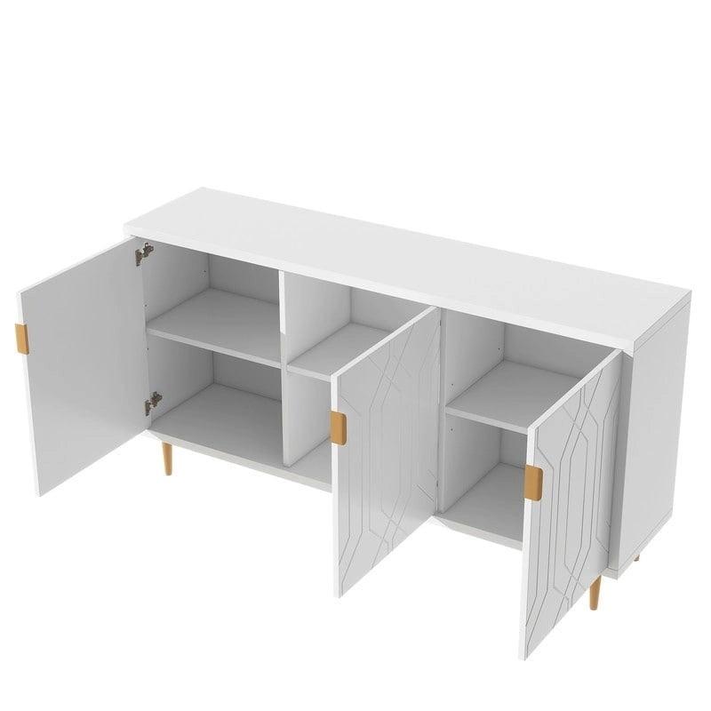 Media Entertainment Center, Console Table with Adjustable Shelves,Storage Sideboard Cabinet for Living Room