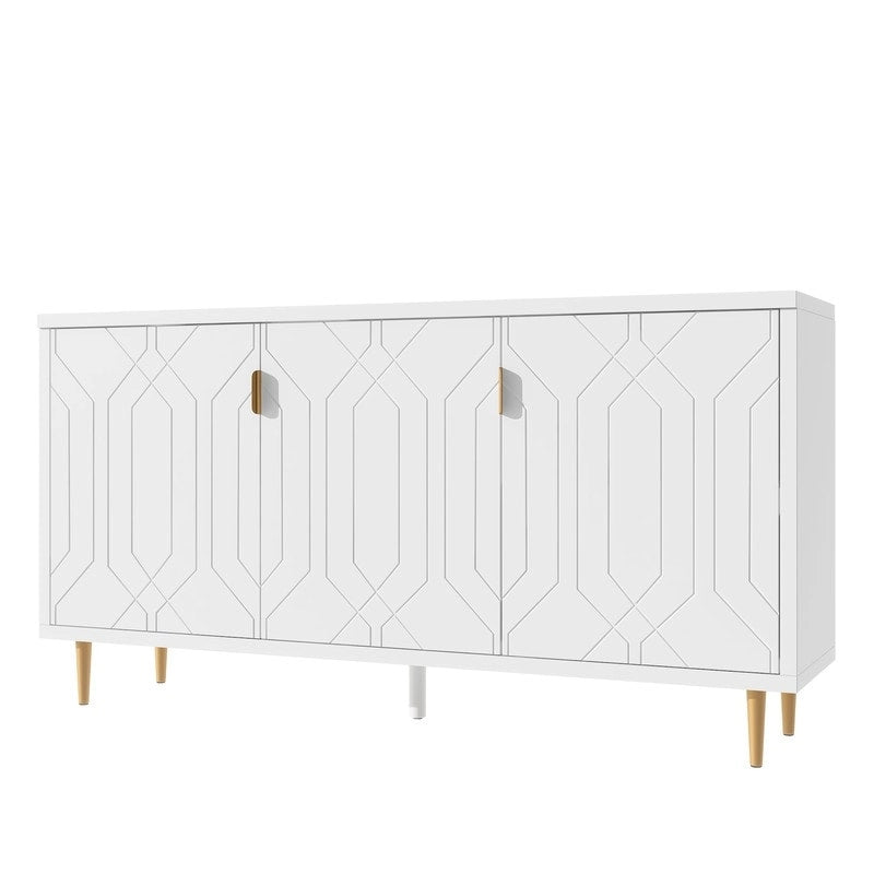 Media Entertainment Center, Console Table with Adjustable Shelves,Storage Sideboard Cabinet for Living Room