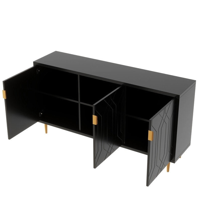 Media Entertainment Center, Console Table with Adjustable Shelves,Storage Sideboard Cabinet for Living Room