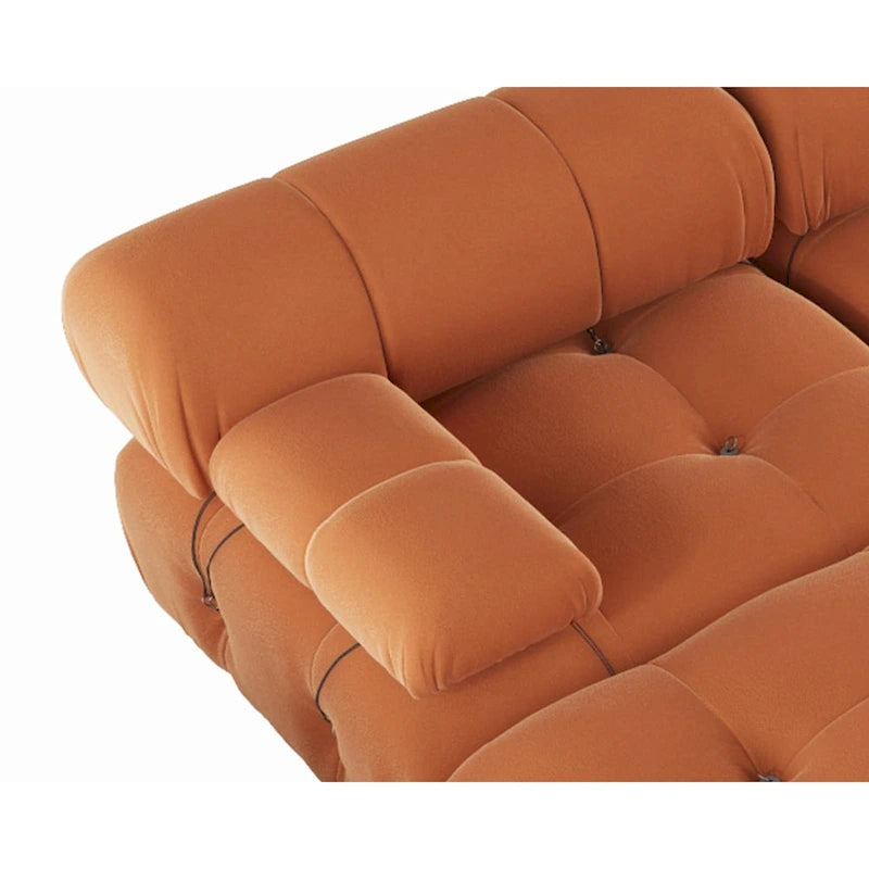 Modern U-Shaped Velvet Upholstered Modular Sectional Sofa 6-seater Extra Wide Chaise Lounge Couch for Living Room