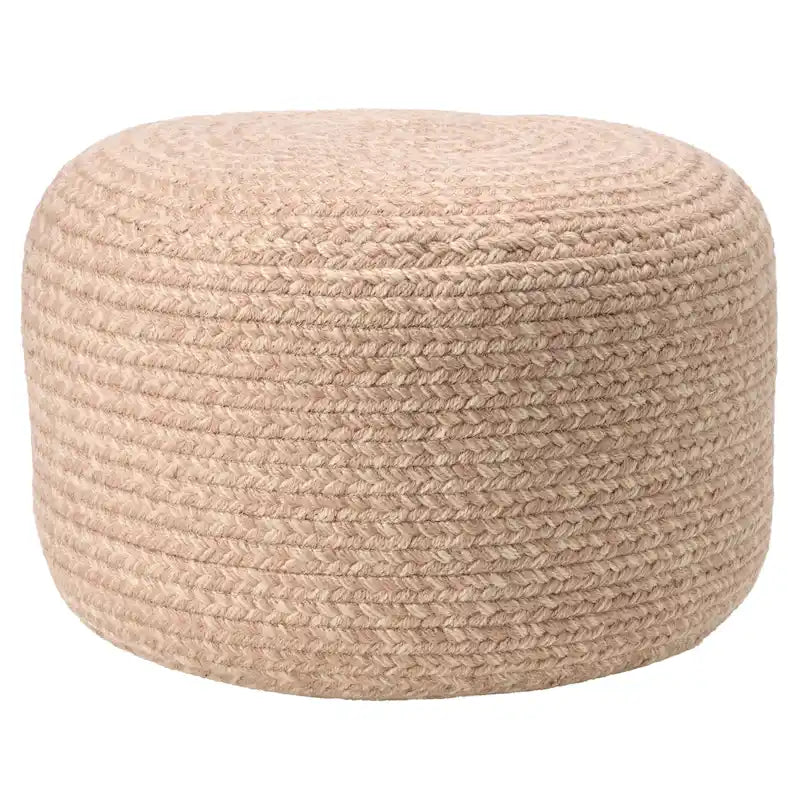 Jaipur Living Saba Solar Round Indoor/Outdoor Polyester Pouf Ottoman/Foot Stool - 18X18X12