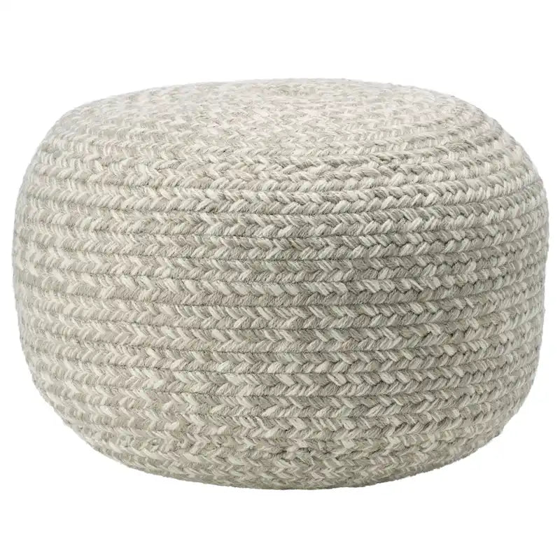 Jaipur Living Saba Solar Round Indoor/Outdoor Polyester Pouf Ottoman/Foot Stool - 18X18X12