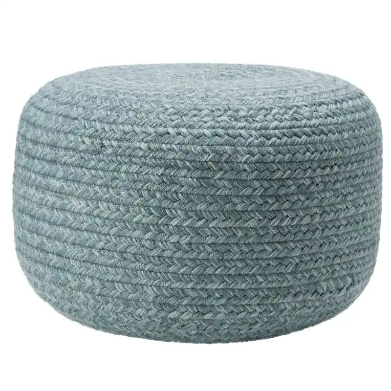 Jaipur Living Saba Solar Round Indoor/Outdoor Polyester Pouf Ottoman/Foot Stool - 18X18X12