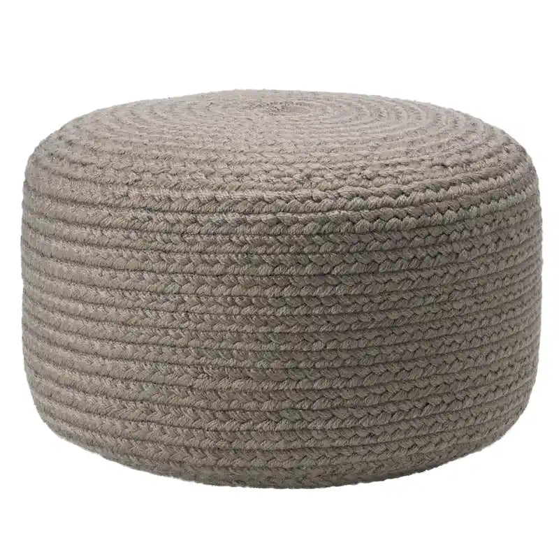 Jaipur Living Saba Solar Round Indoor/Outdoor Polyester Pouf Ottoman/Foot Stool - 18X18X12