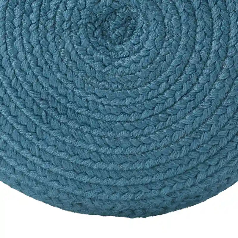 Jaipur Living Saba Solar Round Indoor/Outdoor Polyester Pouf Ottoman/Foot Stool - 18X18X12