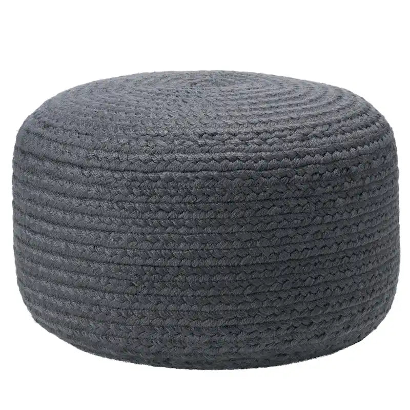 Jaipur Living Saba Solar Round Indoor/Outdoor Polyester Pouf Ottoman/Foot Stool - 18X18X12