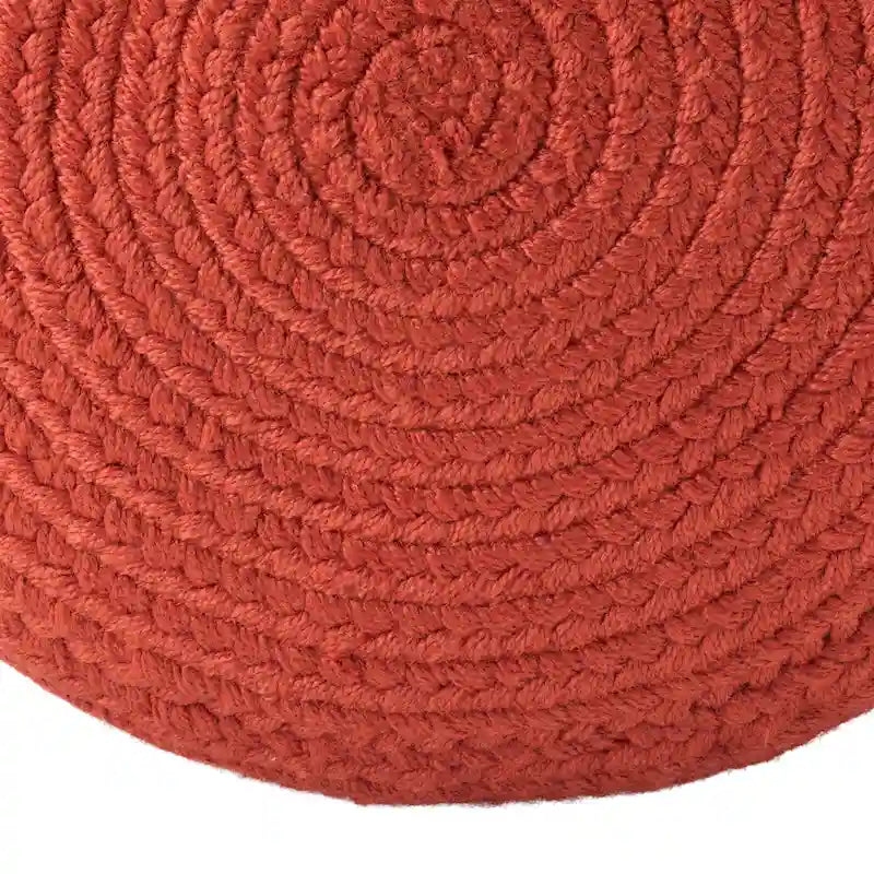 Jaipur Living Saba Solar Round Indoor/Outdoor Polyester Pouf Ottoman/Foot Stool - 18X18X12
