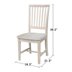 Solid Wood Mission Dining Side Chairs, Set of 2
