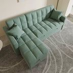 L-shaped Pull-out Sleeper Sectional Sofa Bed with Storage Chaise