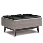 WYNDENHALL Ethan 34 inch Wide Mid Century Modern Rectangle Table Ottoman