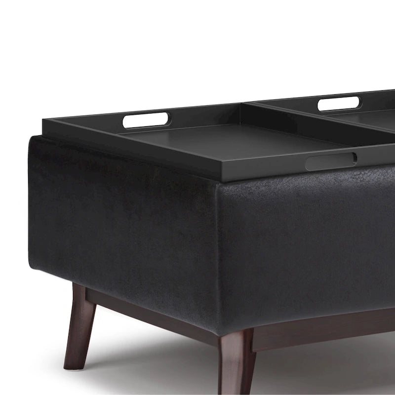 WYNDENHALL Ethan 34 inch Wide Mid Century Modern Rectangle Table Ottoman