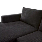 HOOOWOOO Living Room L-Shaped Polyester Fabric Reversible Chaise Sofa