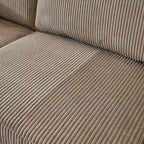HOOOWOOO Living Room L-Shaped Polyester Fabric Reversible Chaise Sofa