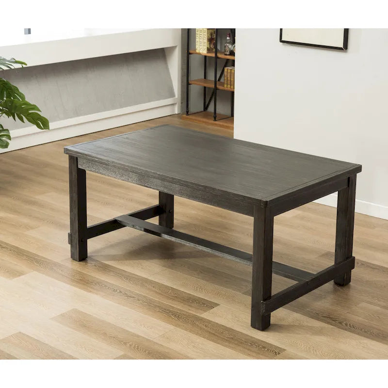 Roundhill Furniture Leviton Antique Black Finished Wood 7-piece Dining Set