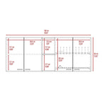 TUHOME Portofino 150 Wall Cabinet with 2 Double Doors, Dish Rack, 2 Open Shelves, and 2 Inner Shelves - N/A
