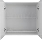 TUHOME Portofino 150 Wall Cabinet with 2 Double Doors, Dish Rack, 2 Open Shelves, and 2 Inner Shelves - N/A