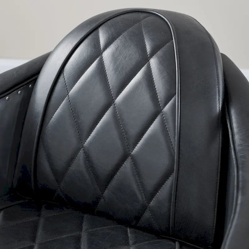 Art Leon IndustrIal Retro Top Grain Leather & Aluminum Accent Chair