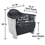 Art Leon IndustrIal Retro Top Grain Leather & Aluminum Accent Chair