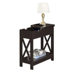 Convenience Concepts Oxford Flip Top End Table with Charging Station and Shelf