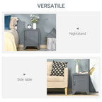 HOMCOM Industrial End Table, Living Room Side Table with Locker-Style Door and Adjustable Shelf - 15.75x15.75x19.75