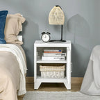 HOMCOM Industrial End Table, Living Room Side Table with Locker-Style Door and Adjustable Shelf - 15.75x15.75x19.75