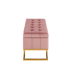 Silver Orchid Crossgar Velvet Storage Bench with Flip-Top Lid