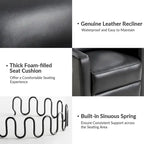 Josefa Modern Genuine Leather Swivel Rocker Recliner by Hulala Home