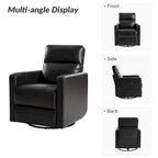 Josefa Modern Genuine Leather Swivel Rocker Recliner by Hulala Home
