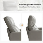Josefa Modern Genuine Leather Swivel Rocker Recliner by Hulala Home