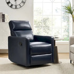 Josefa Modern Genuine Leather Swivel Rocker Recliner by Hulala Home