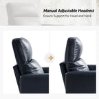 Josefa Modern Genuine Leather Swivel Rocker Recliner by Hulala Home