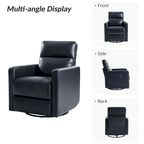 Josefa Modern Genuine Leather Swivel Rocker Recliner by Hulala Home