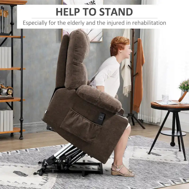 HOMCOM Electric Power Lift Chair Recliners for Elderly, Oversized Living Room Recliner Chair with Remote Control
