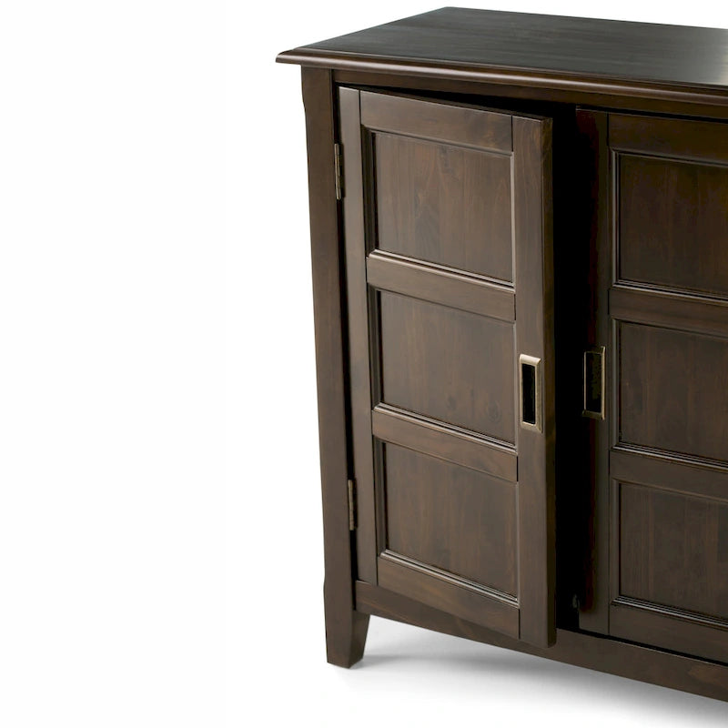 WYNDENHALL Portland SOLID WOOD 30 inch Wide Transitional Low Storage Cabinet - 30w x 14d x 31h