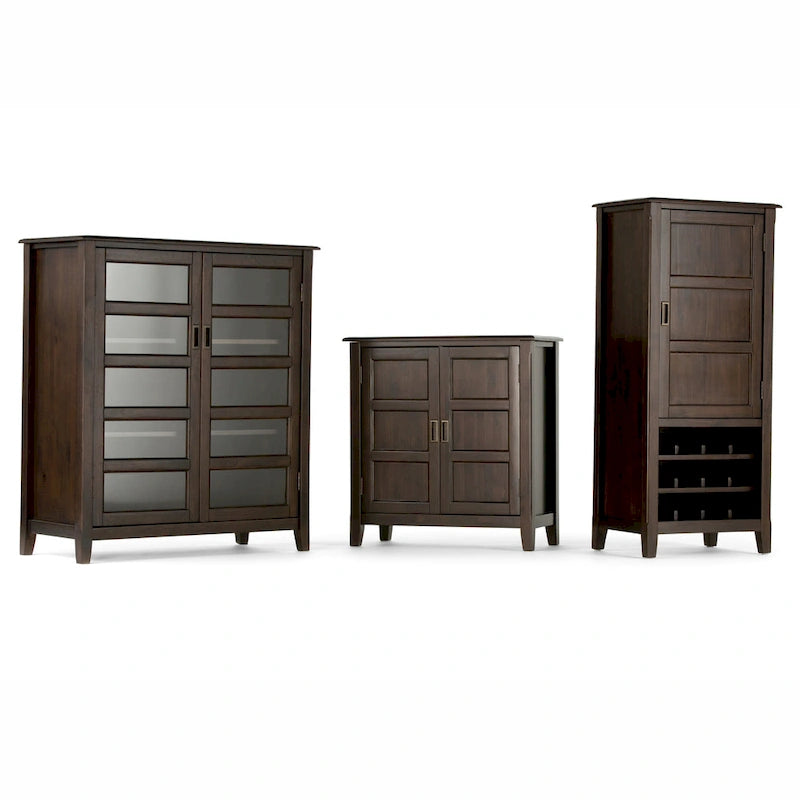 WYNDENHALL Portland SOLID WOOD 30 inch Wide Transitional Low Storage Cabinet - 30w x 14d x 31h