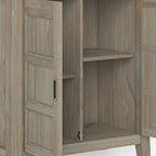 WYNDENHALL Portland SOLID WOOD 30 inch Wide Transitional Low Storage Cabinet - 30w x 14d x 31h