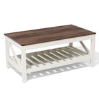 Crestlive Living Room Coffee Table with Storage Shelf, Sofa Center Table - 40.16 W x 22.05 D x 18.11 H
