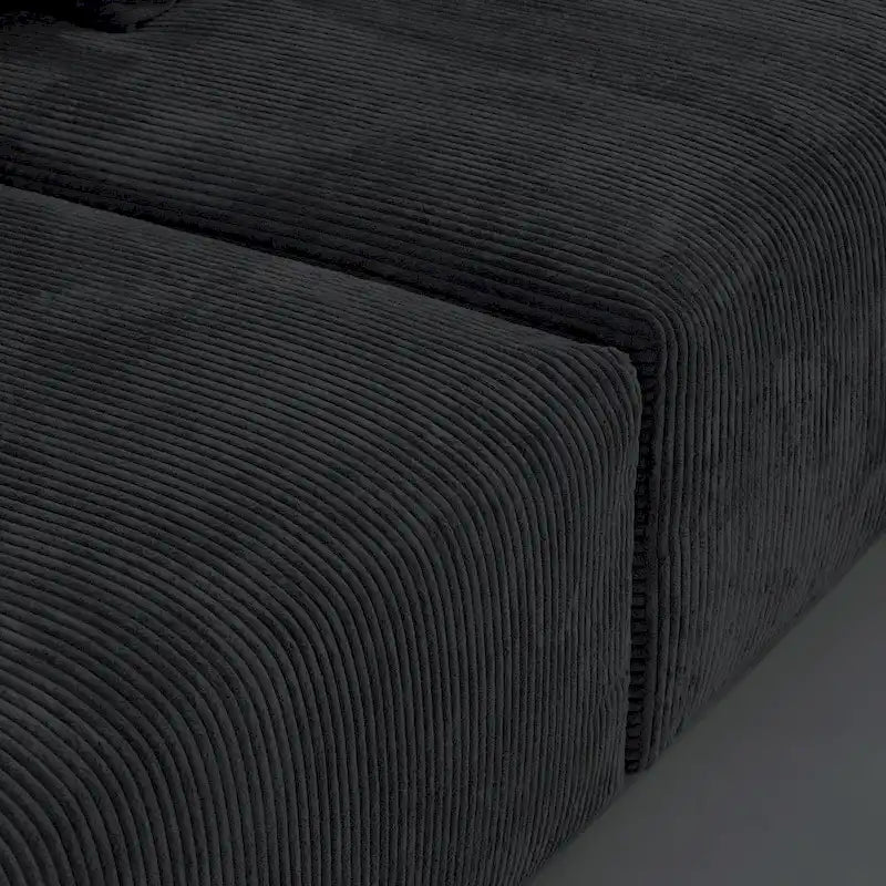 141.73  Corduroy Large Reversible Modular Sectional Sofa L-Shape Couch with Otoman and Pillow