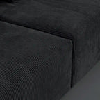 141.73  Corduroy Large Reversible Modular Sectional Sofa L-Shape Couch with Otoman and Pillow
