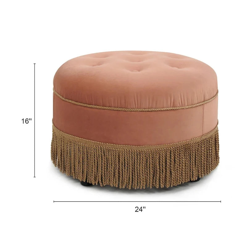 Yolanda 24 Upholstered Round Accent Ottoman